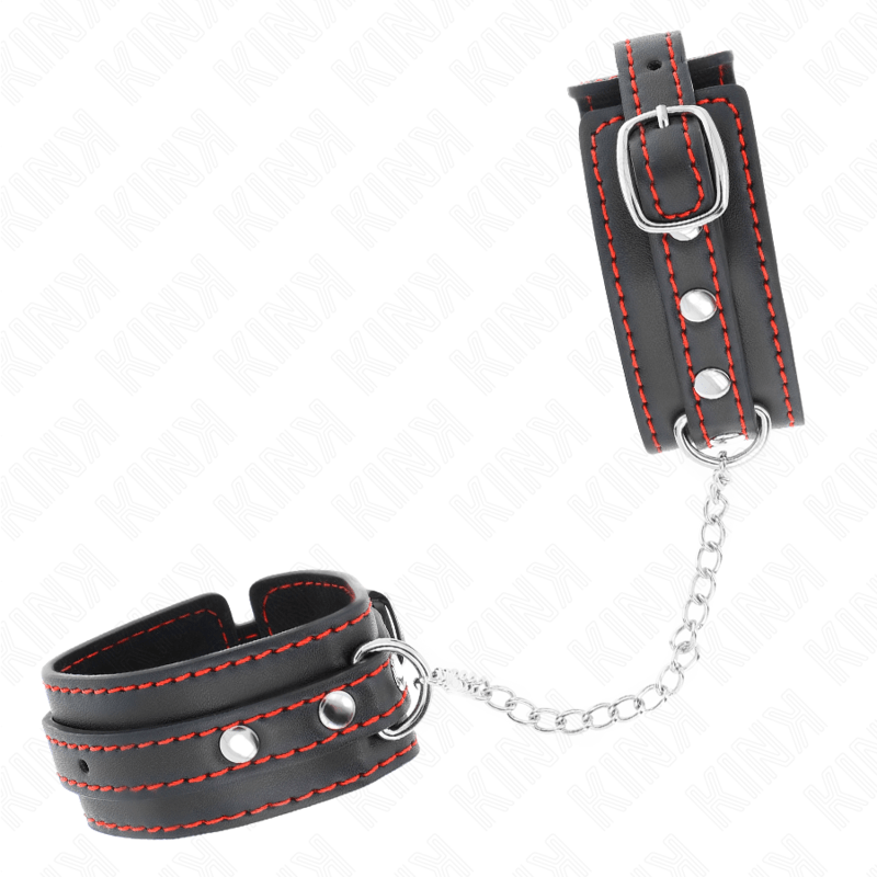 KINK - SMALL WRIST RESTRAINTS BLACK WITH RED LINING ADJUSTABLE 14 - 24 CM X 3.5 CM - Toys "n" Us