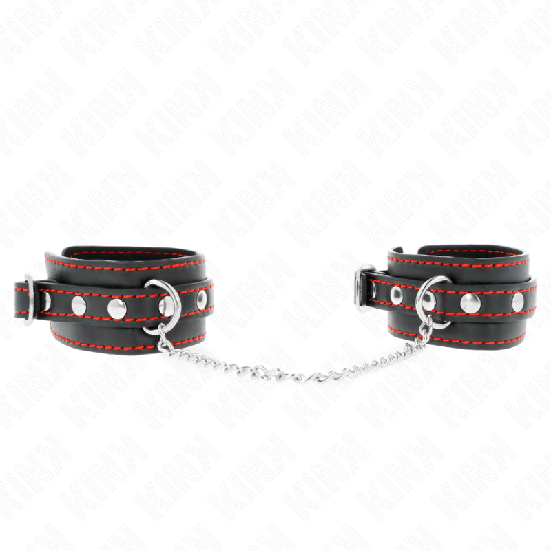 KINK - SMALL WRIST RESTRAINTS BLACK WITH RED LINING ADJUSTABLE 14 - 24 CM X 3.5 CM - Toys "n" Us