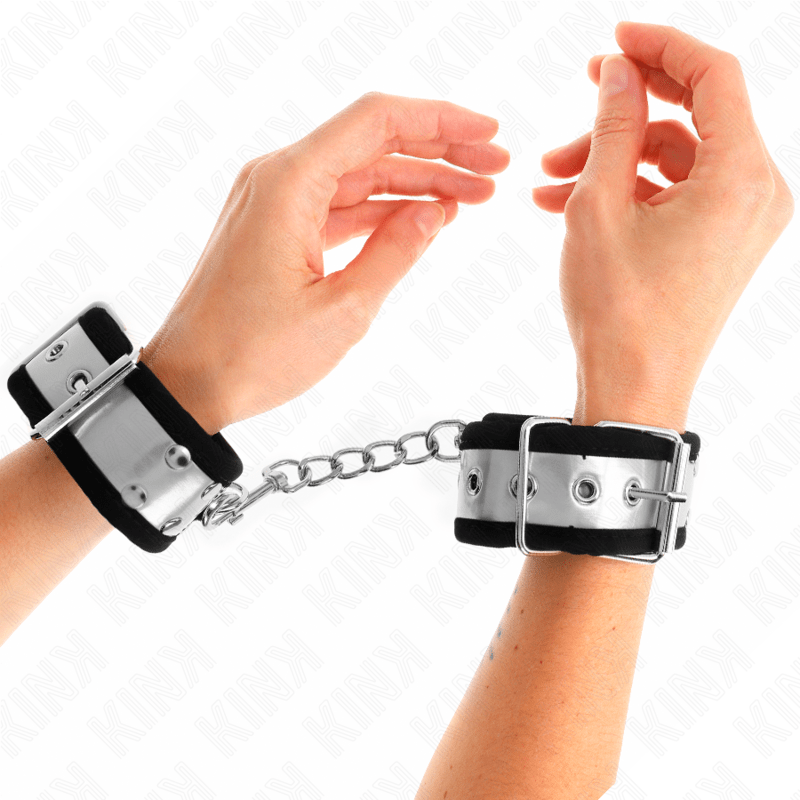 KINK - THIN WRIST RESTRAINTS BLACK / SILVER 30 X 4 CM - Toys "n" Us