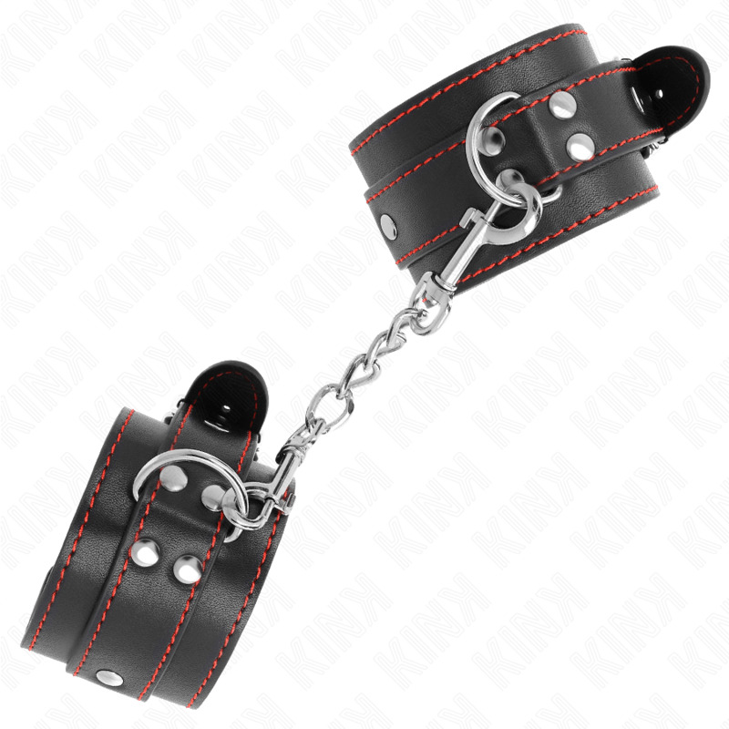 KINK - WRIST RESTRAINTS BLACK WITH RED LINING ADJUSTABLE 20 - 28 CM X 5.5 CM - Toys "n" Us
