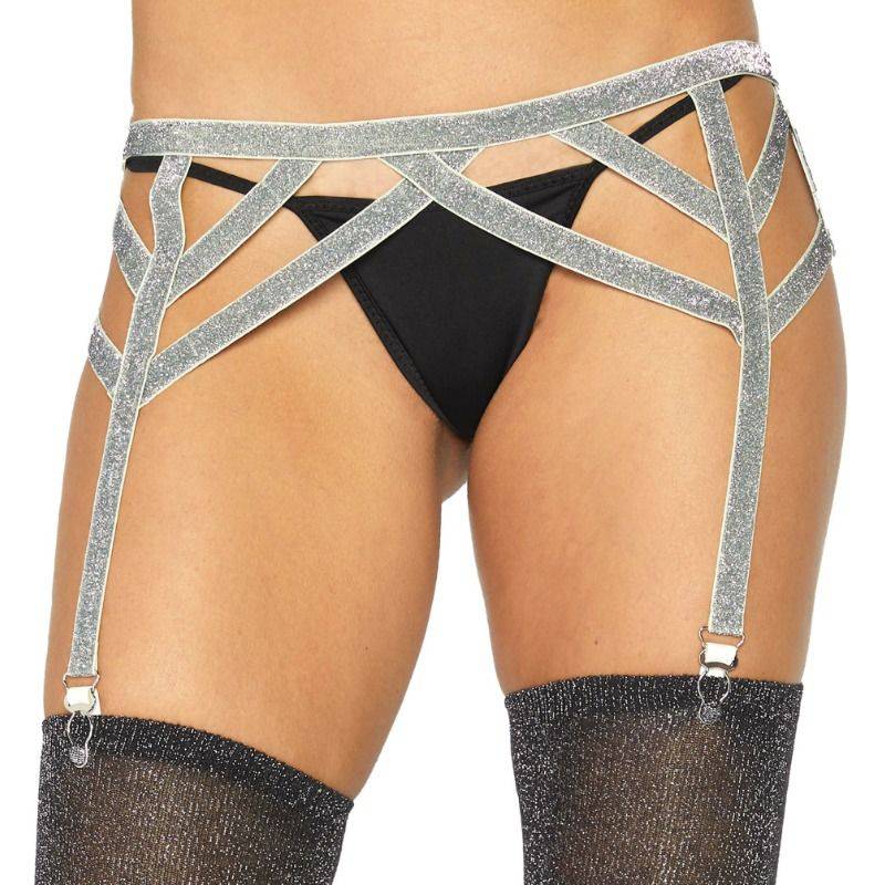 LEG AVENUE - CINTO - LIGA ELSTICO PRATA LUREX TAMANHO ÚNICO - Toys "n" Us