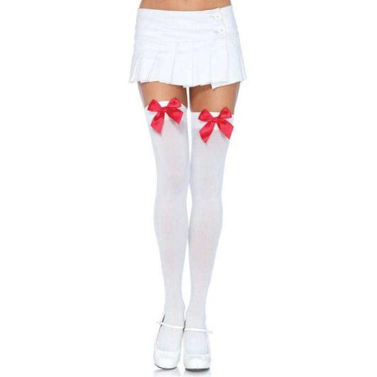 LEG AVENUE - COXAS EM NYLON COM LAO BRANCO / VERMELHO - Toys "n" Us