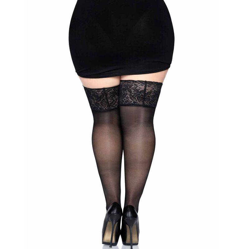 LEG AVENUE - MEIAS PRETAS COM RENDA LARGA TAMANHO ÚNICO - Toys "n" Us