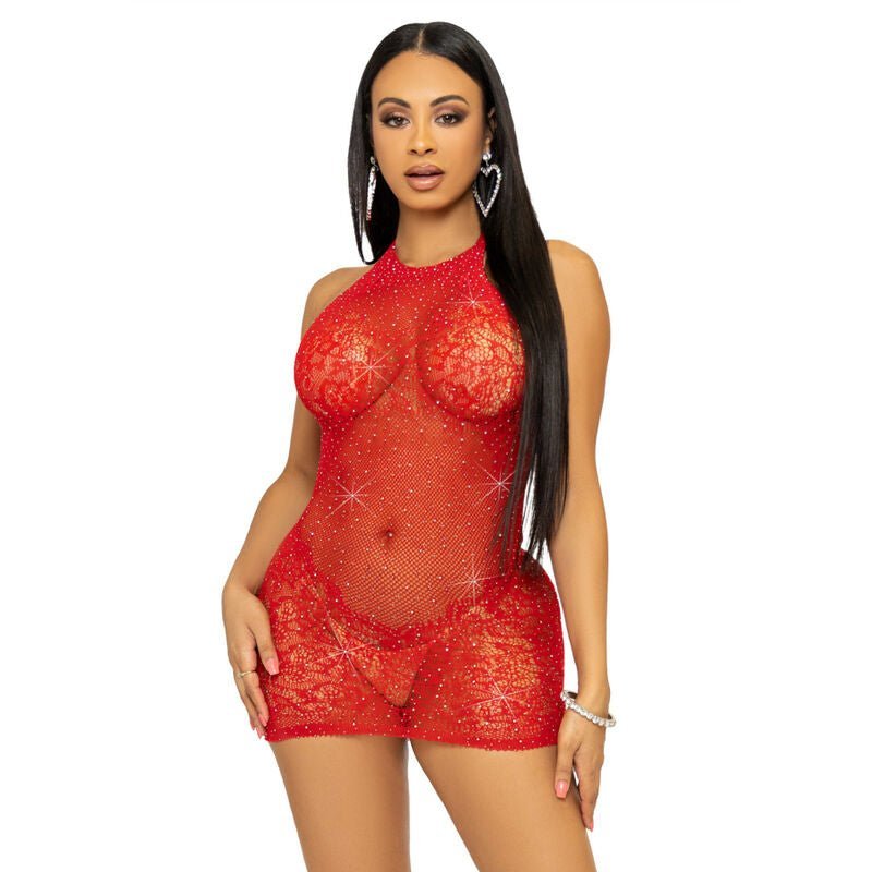 LEG AVENUE - RHINESTONE HALTER MINI DRESS ONE SIZE - WHITE - Toys "n" Us