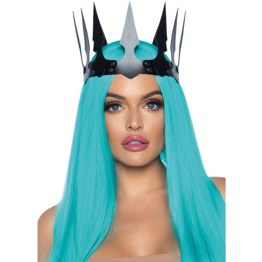 LEG AVENUE - SYNTHETIC LEATHER MALEFICENT CROWN WITH STUDS BLACK - Toys "n" Us