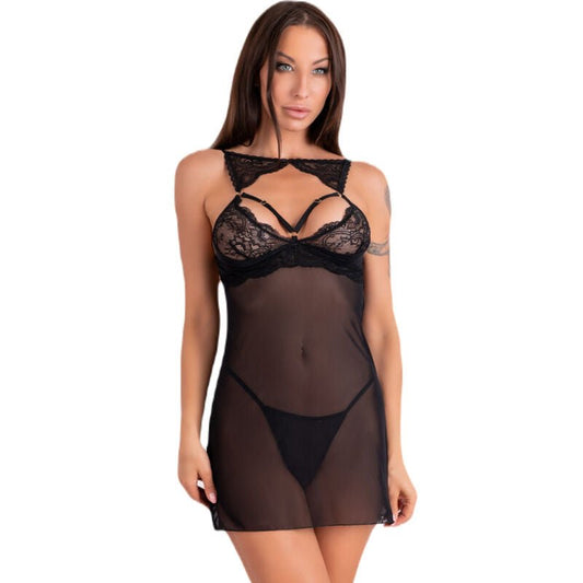 LIVCO CORSETTI FASHION - KROLINA LC 90734 CHEMISE + TANGA PRETA S/M - Toys "n" Us