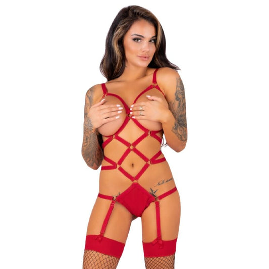 LIVCO CORSETTI FASHION - THIARA LC 20213 CONJUNTO CORPO + MEIAS VERMELHAS S/M - Toys "n" Us