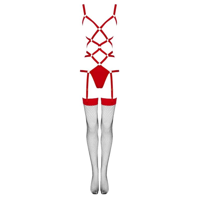 LIVCO CORSETTI FASHION - THIARA LC 20213 SET BODY + STOCKINGS RED L/XL - Toys "n" Us