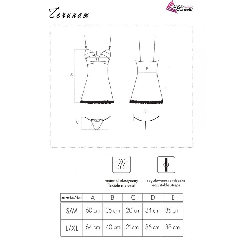 LIVCO CORSETTI FASHION - ZERUNAM SET BABYDOLL + BLACK THONG - Toys "n" Us