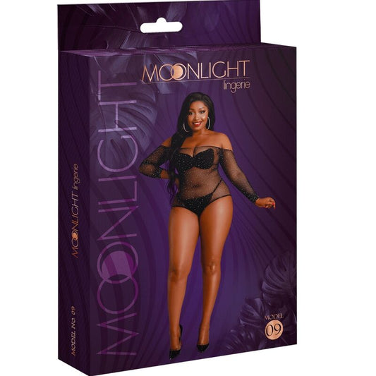 MOONLIGHT - MODELO 9 BODY MANGA COMPRIDA PRETO BRILHANTE PLUS SIZE - Toys "n" Us