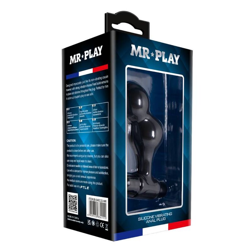 MR PLAY - BLACK SILICONE VIBRATOR ANAL PLUG - Toys "n" Us