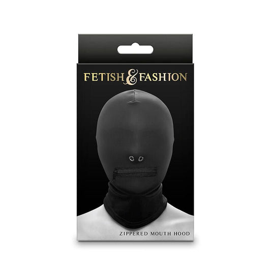 NS NOVELTIES - FETISH & FASHION CLOSED ZIPPERED MOUTH HOOD NYLON BLACK - Toys "n" Us