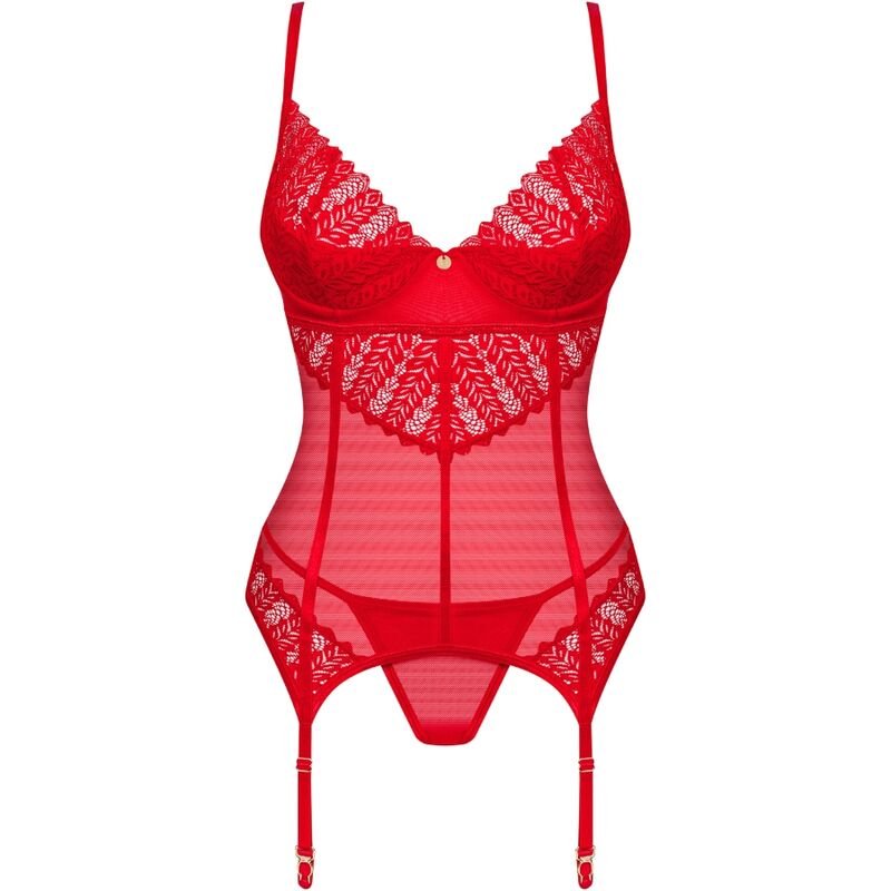 OBSESSIVE - CORSET INGRIDIA E TANGA VERMELHA XS/S - Toys "n" Us