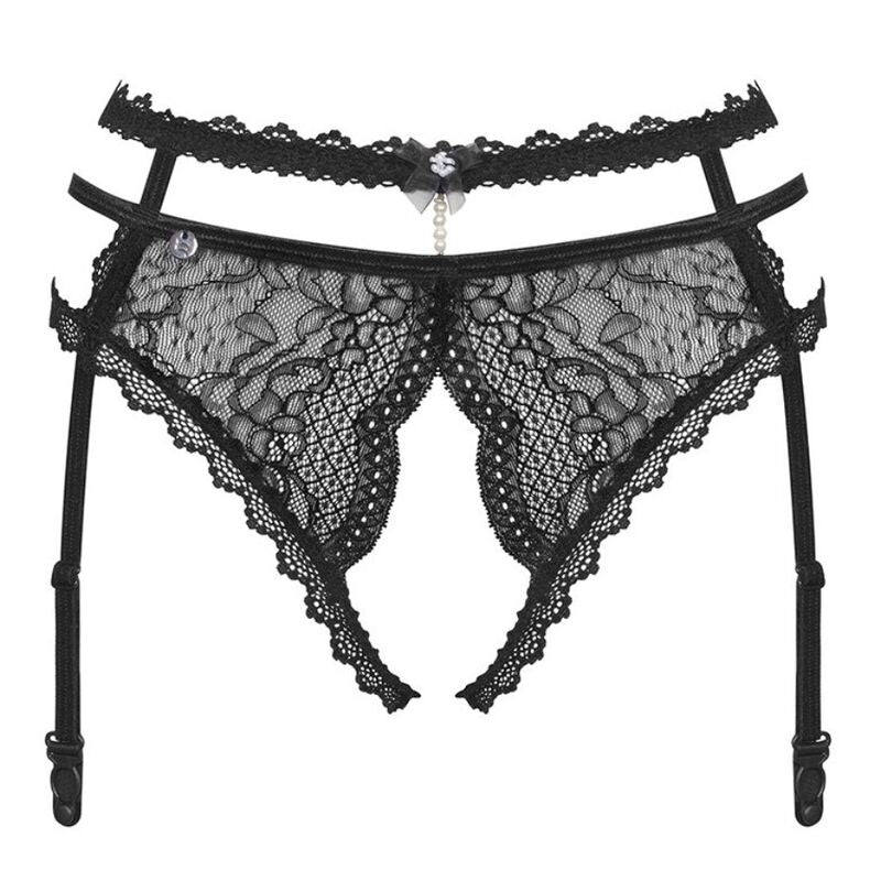 OBSESSIVE - PEARLOVE GARTER BELT BLACK XS/S - Toys "n" Us