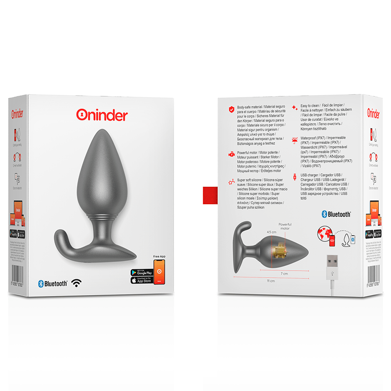 ONINDER - RIO VIBRATING ANAL PLUG BLACK - FREE APP - Toys "n" Us
