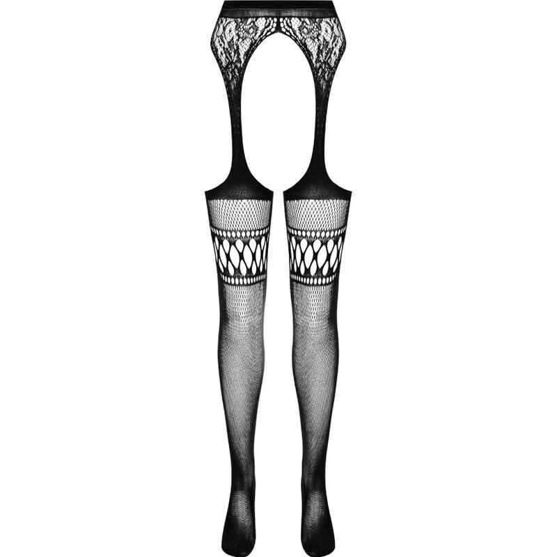 PASSION - S026 BLACK TIGHTS WITH GARTER ONE SIZE - Toys "n" Us