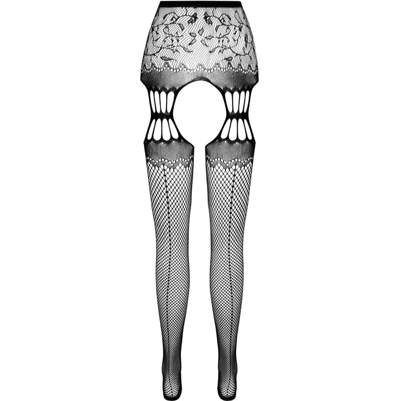 PASSION - S027 BLACK TIGHTS WITH GARTER ONE SIZE - Toys "n" Us