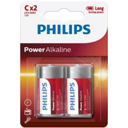 PHILIPS - POWER ALKALINE BATTERY C LR14 BLISTER*2 - Toys "n" Us