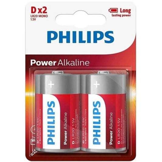 PHILIPS - POWER ALKALINE BATTERY D LR20 BLISTER*2 - Toys "n" Us