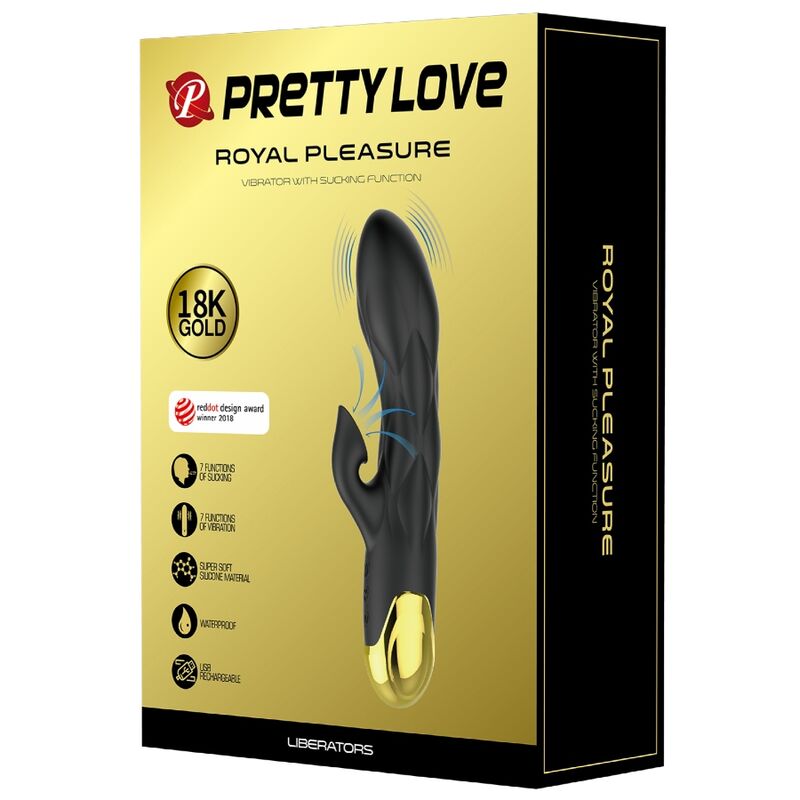PRETTY LOVE - BLACK RECHARGEABLE GOLD PLATED LUXURY VIBRATOR - Toys "n" Us