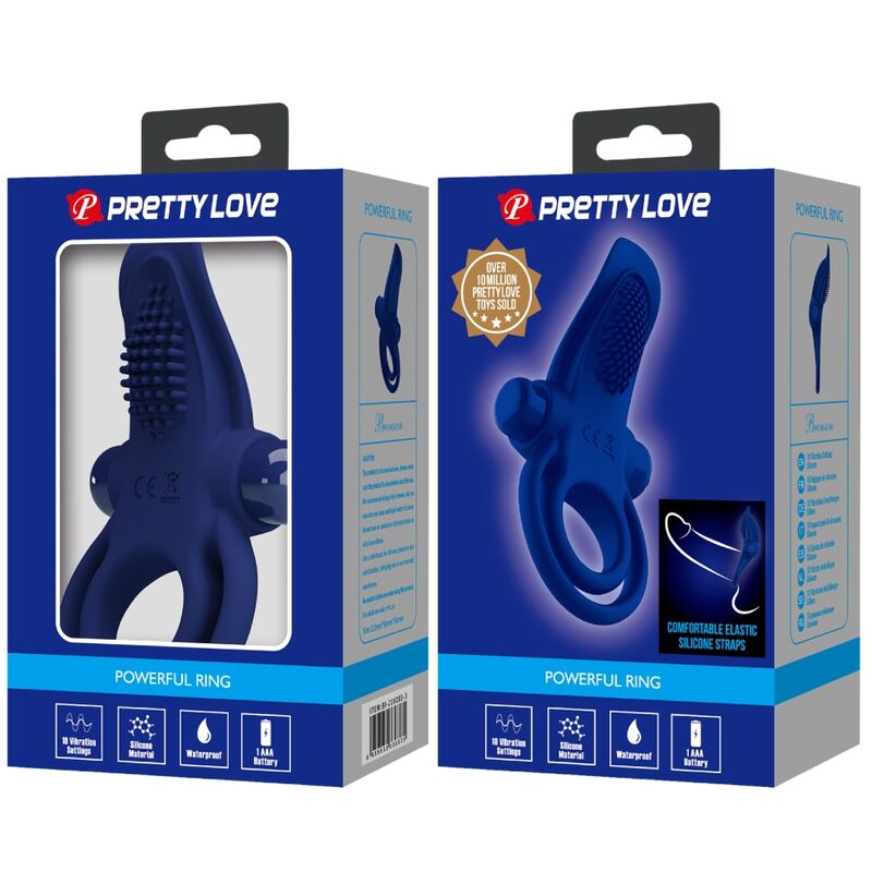 PRETTY LOVE - BRONSON DOUBLE RING WITH VIBRATION BLUE - Toys "n" Us