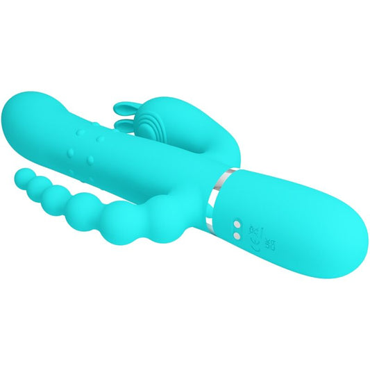 PRETTY LOVE - CAMMY 4 IN 1 MULTIFUNCTION TRIPPLE RABBIT VIBRATOR BLUE - Toys "n" Us