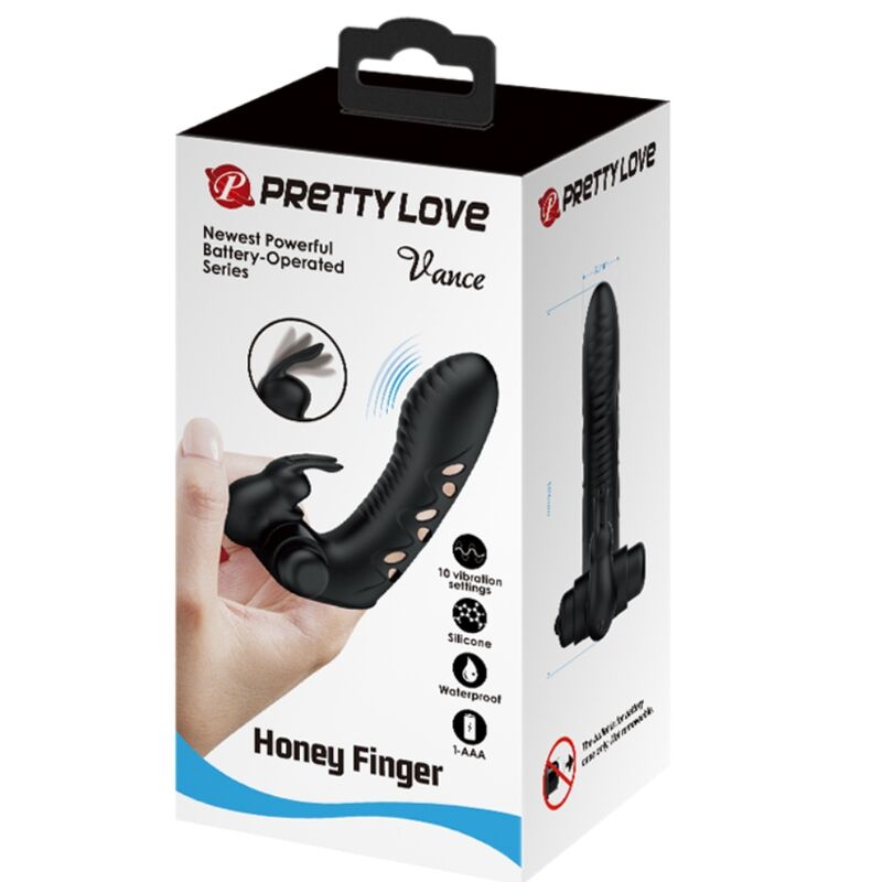 PRETTY LOVE - CAPA DE DEDO VIBRADOR DE COELHO PRETO VANCE - Toys "n" Us