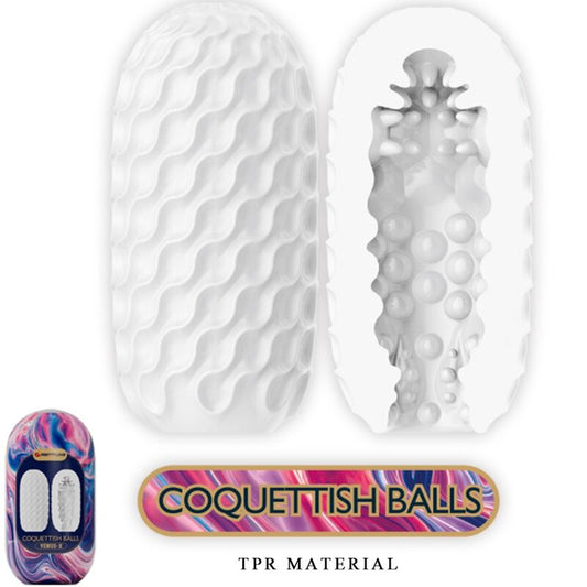 PRETTY LOVE - COQUETTISH BALLS SILICONE MALE MASTURBATOR WHITE - Toys "n" Us