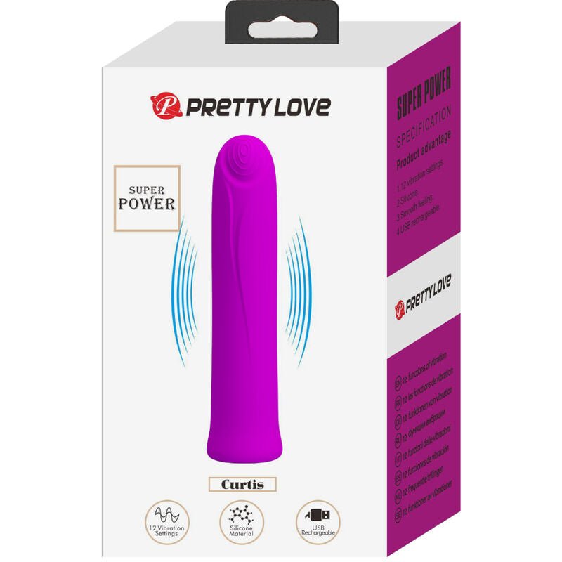 PRETTY LOVE - CURTIS MINI SUPER POWER VIBRATOR 12 VIOLET SILICONE VIBRATIONS - Toys "n" Us