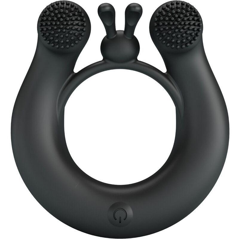 PRETTY LOVE - DAHLIA VIBRATING RING + CLITORIS STIMULATOR 12 VIBRATIONS BLACK - Toys "n" Us