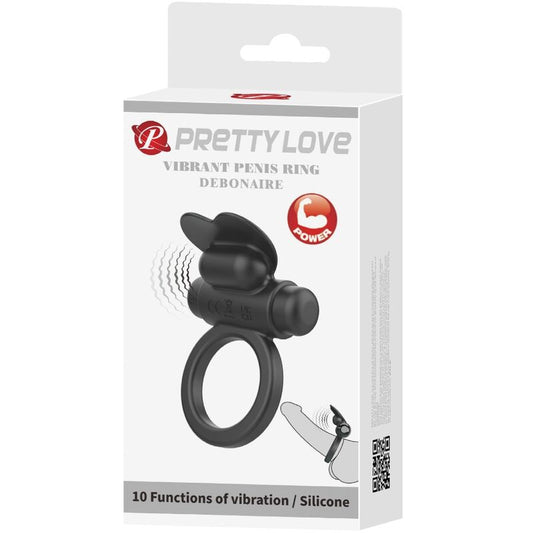 PRETTY LOVE - DEBONAIRE VIBRATING RING RABBIT 10 VIBRATIONS BLACK - Toys "n" Us