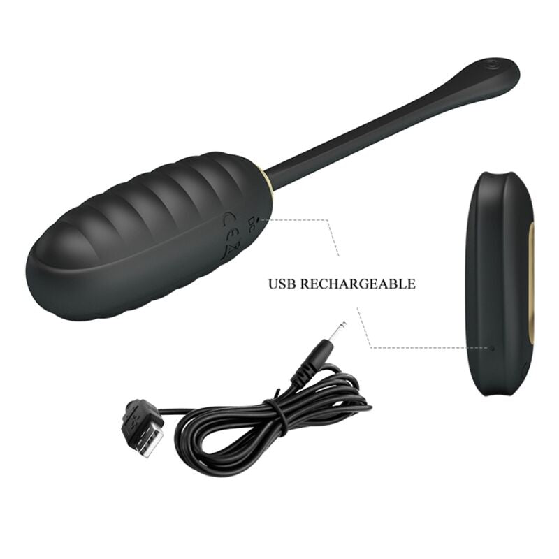 PRETTY LOVE - DOREEN LUXURY RECARREGÁVEL VIBRADOR OVO PRETO CONTROLE REMOTO - Toys "n" Us