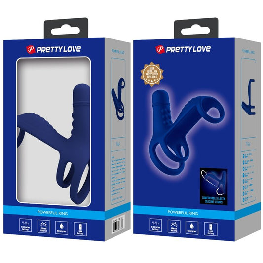 PRETTY LOVE - ELISH VIBRATING RING WITH EXTENSION BLUE - Toys "n" Us