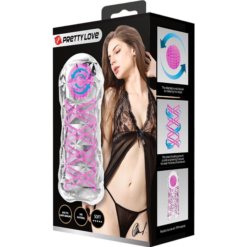 PRETTY LOVE - FANTASY MALE MASTURBATOR WITH INTERNAL SPIRAL AND TRANSPARENT BALLS - Toys "n" Us
