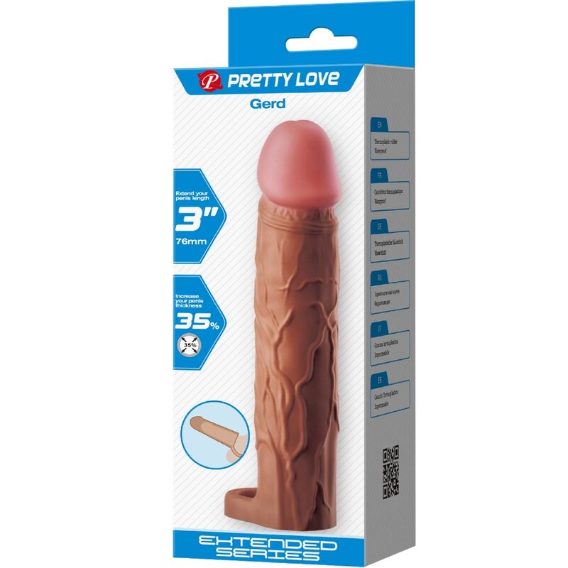 PRETTY LOVE - GERD PENIS SLEEVE WITH 7.6 CM EXTENSION MULATTO - Toys "n" Us