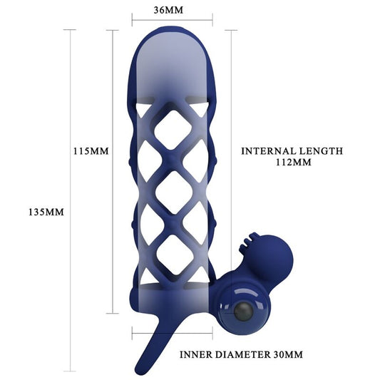 PRETTY LOVE - GIANN VIBRATOR RING WITH SILICONE SHEATH BLUE - Toys "n" Us
