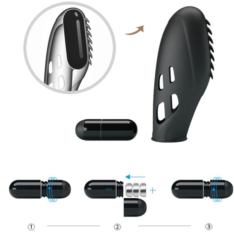 PRETTY LOVE - GILO SILICONE FINGER VIBRATOR BLACK - Toys "n" Us
