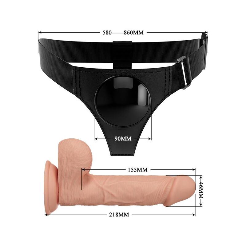 PRETTY LOVE - HARNESS BRIEFS UNIVERSAL HARNESS WITH DILDO JERRY 21.8 CM NATURAL - Toys "n" Us