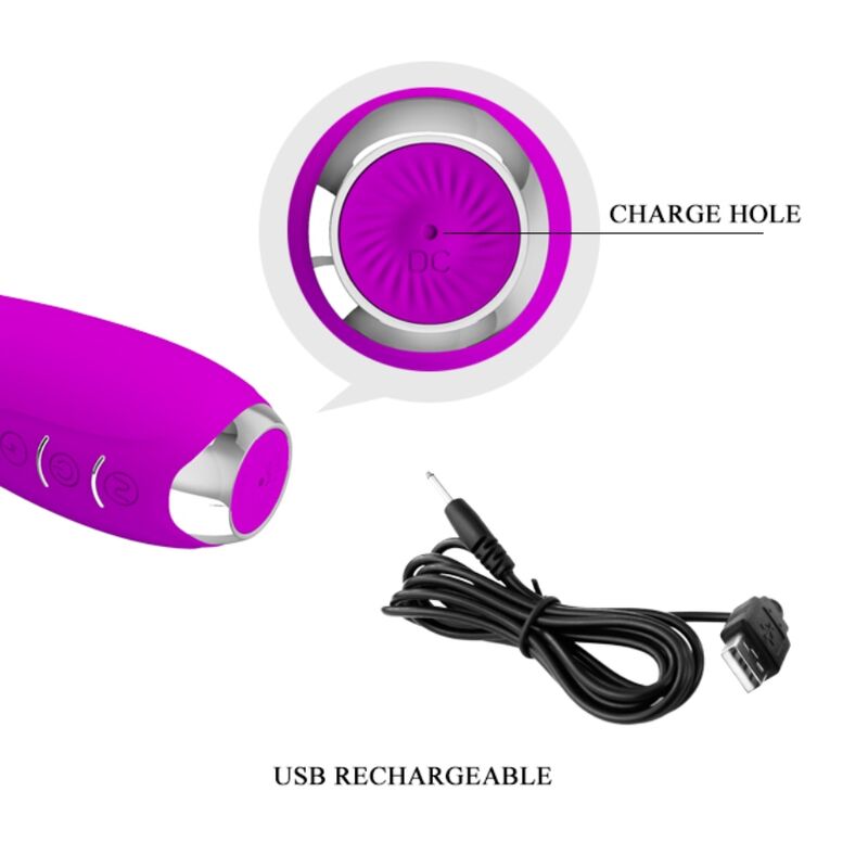 PRETTY LOVE - HECTOR RECHARGEABLE ELECTROSHOCK VIBRATOR WATERPROOF PURPLE - Toys "n" Us