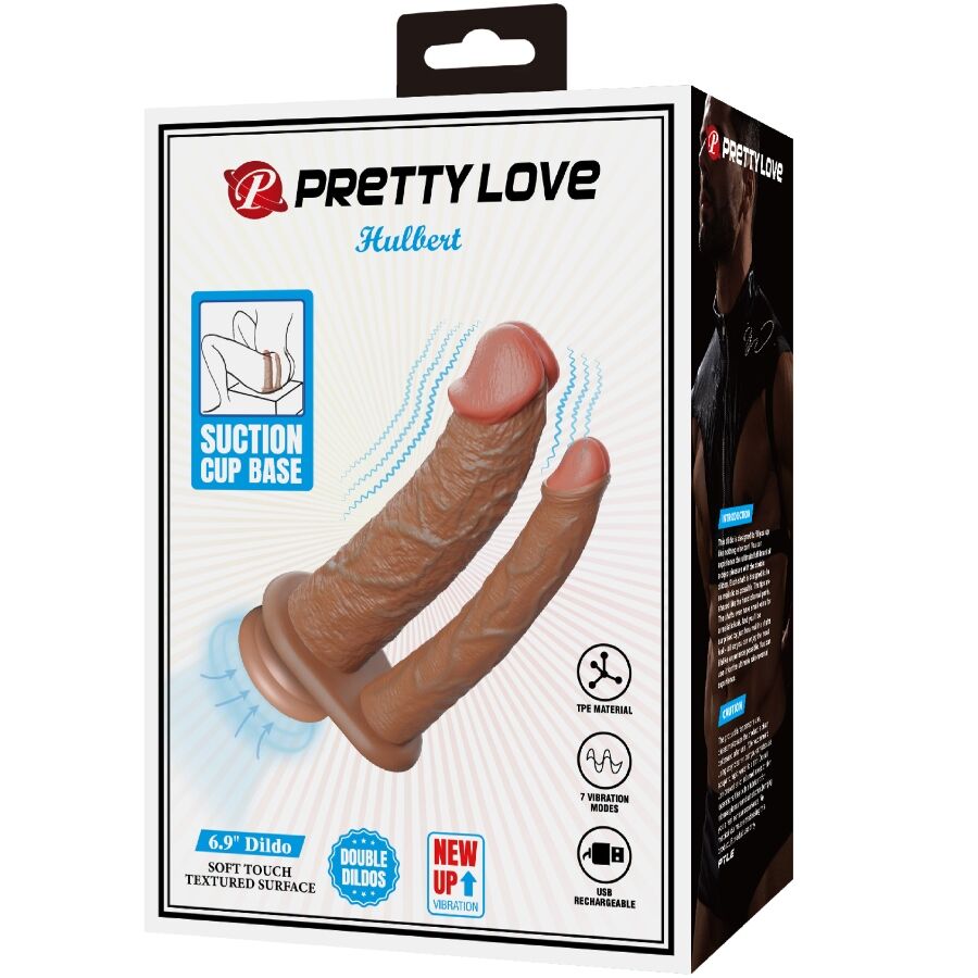 PRETTY LOVE - HULBERT DOUBLE REALISTIC DILDO WITH VIBRATION MULATO - Toys "n" Us