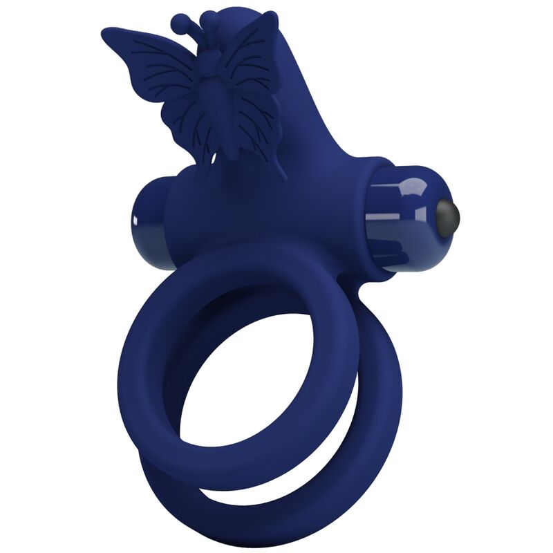 PRETTY LOVE - JAMELE DOUBLE RING WITH VIBRATION & BUTTERFLY STIMULATOR BLUE - Toys "n" Us
