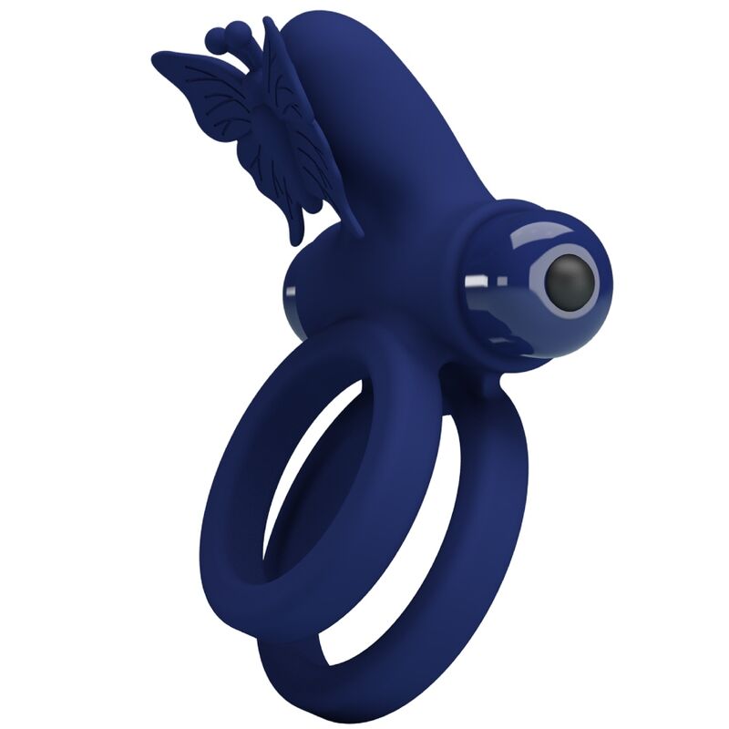 PRETTY LOVE - JAMELE DOUBLE RING WITH VIBRATION & BUTTERFLY STIMULATOR BLUE - Toys "n" Us