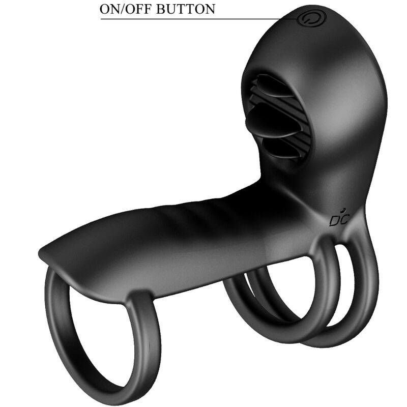 PRETTY LOVE - JAMMY PENIS SHEATH 12 VIBRATIONS WITH RECHARGEABLE SILICONE TONGUE - Toys "n" Us