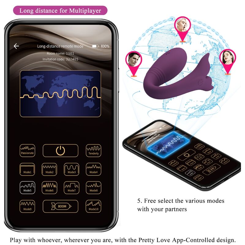 PRETTY LOVE - JAYLEEN VIBRATOR APP REMOTE CONTROL PURPLE - Toys "n" Us