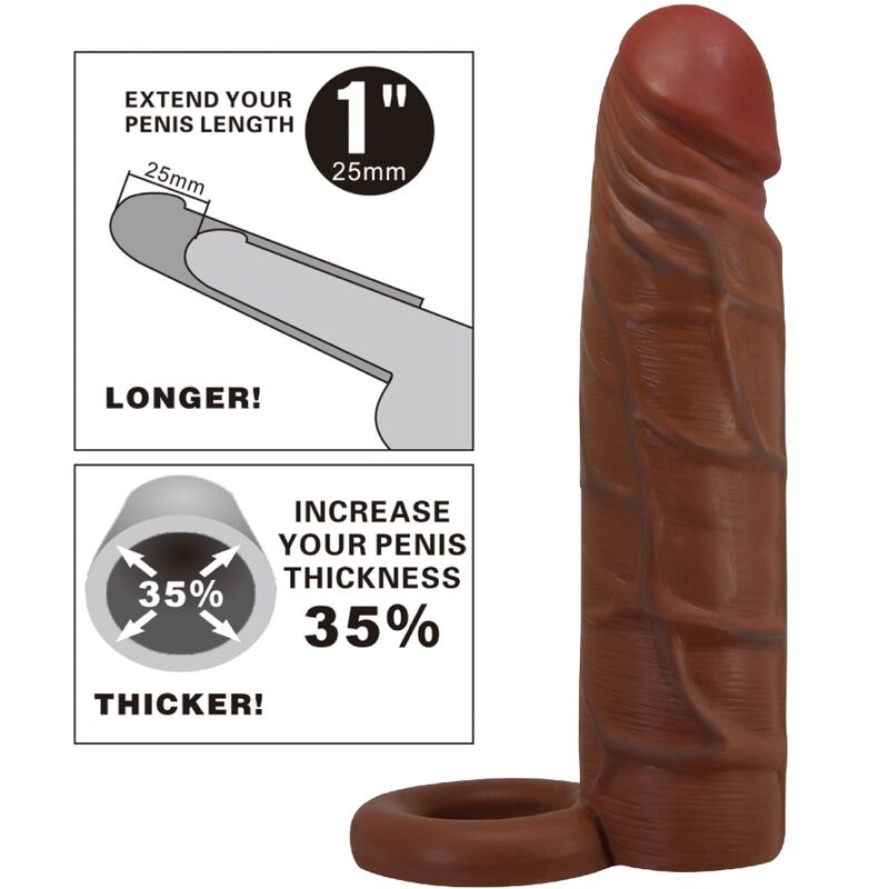 PRETTY LOVE - KAILE PENIS SLEEVE WITH 2.5 CM EXTENSION MULATTO - Toys "n" Us