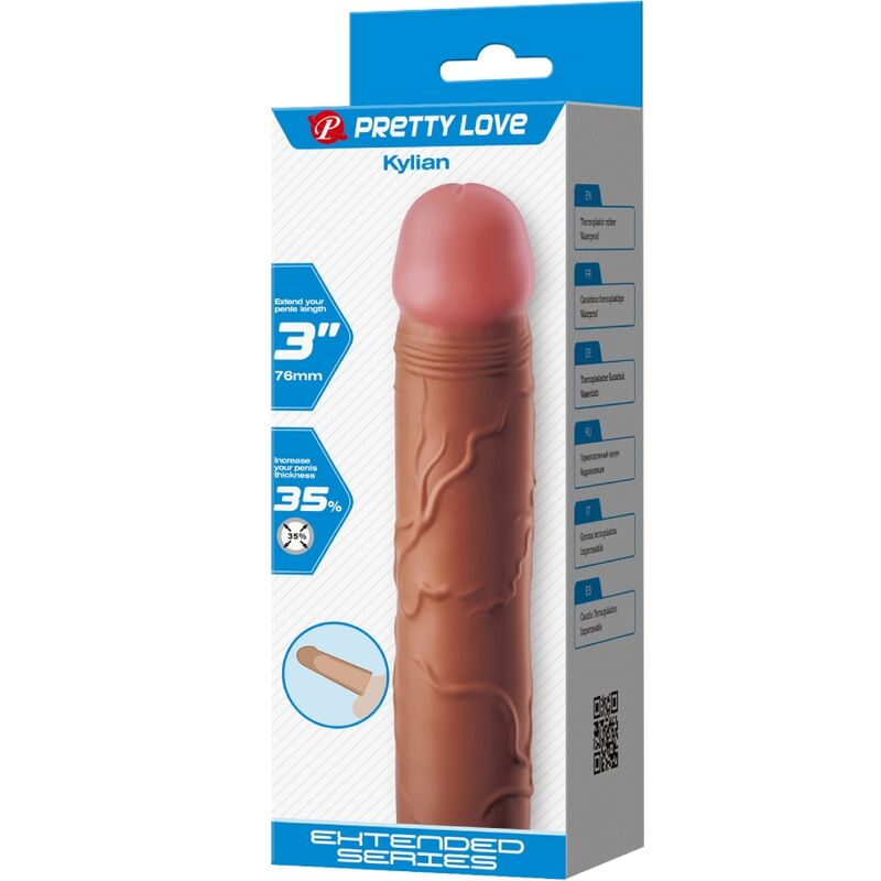 PRETTY LOVE - KYLIAN PENIS SLEEVE WITH 7.6 CM EXTENSION MULATTO - Toys "n" Us