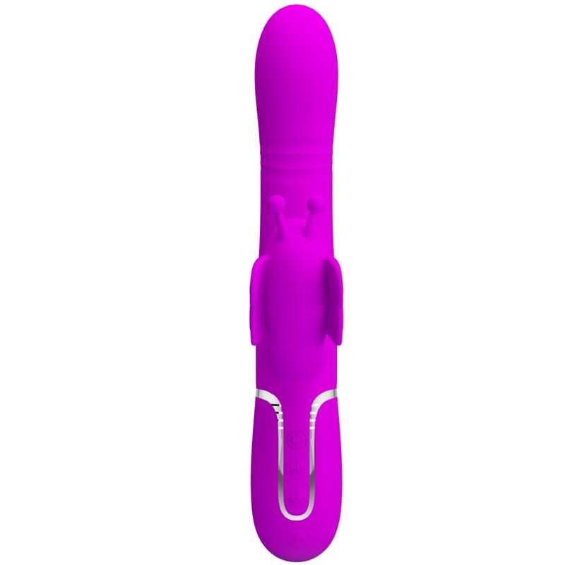 PRETTY LOVE - MULTIFUNCTION RABBIT VIBRATOR 4 IN 1 BUTTERFLY FUCHSIA - Toys "n" Us
