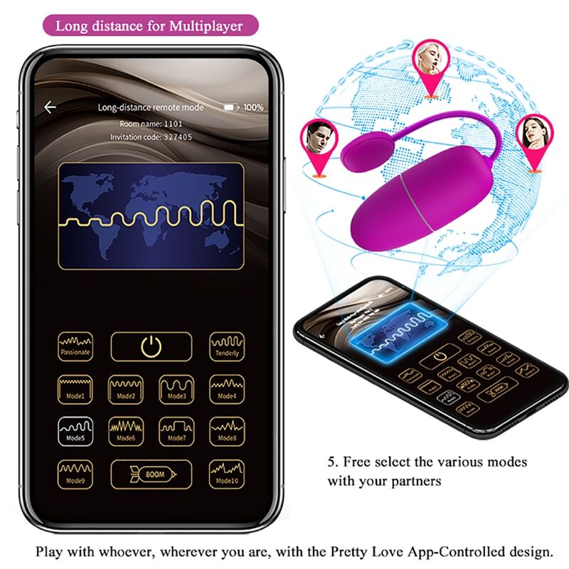 PRETTY LOVE - OVO VIBRANTE NINFA APP CONTROLADO ROXO - Toys "n" Us