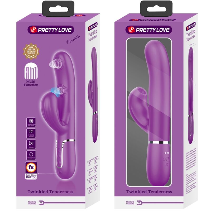 PRETTY LOVE - PERLITA 3 IN 1 MULTIFUNCTION RABBIT VIBRATOR PURPLE - Toys "n" Us