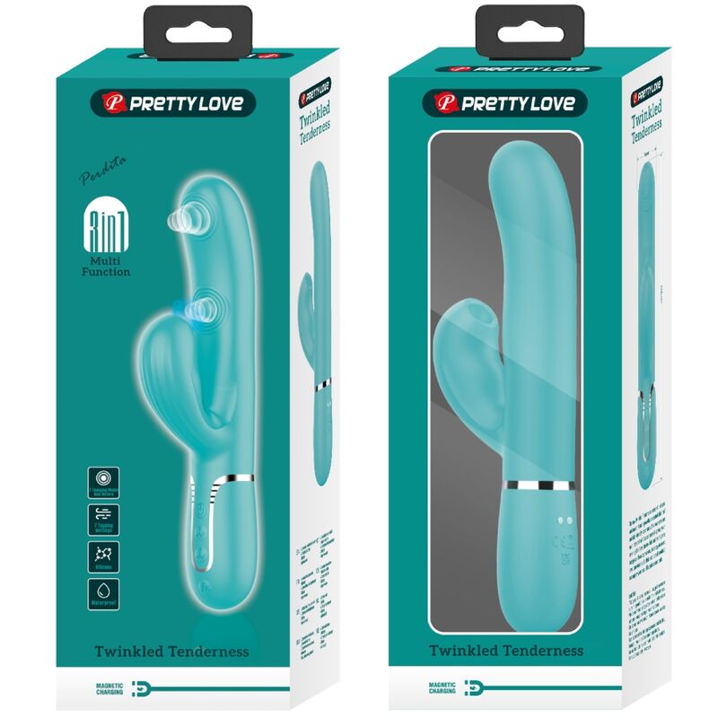 PRETTY LOVE - PERLITA MULTIFUNCTION 3 IN 1 G - SPOT VIBRATOR AQUA GREEN - Toys "n" Us